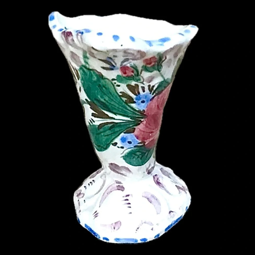 Mini Italian Floral Rose Cornucopia Vase Feminine Romance Cottagecore Italy